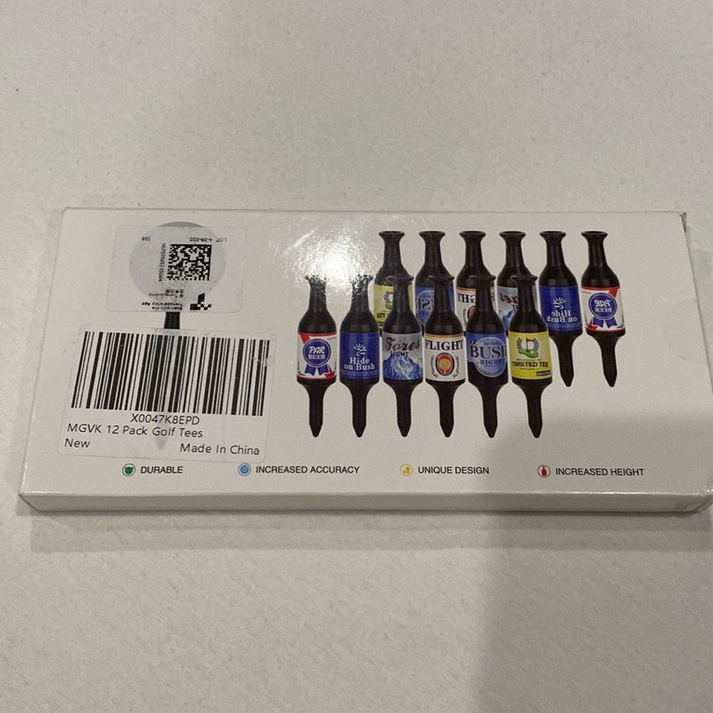NEW Beer Bottle Golf Tees Plastic Golf Tee 12 Pack Fun Gift Putt Light
